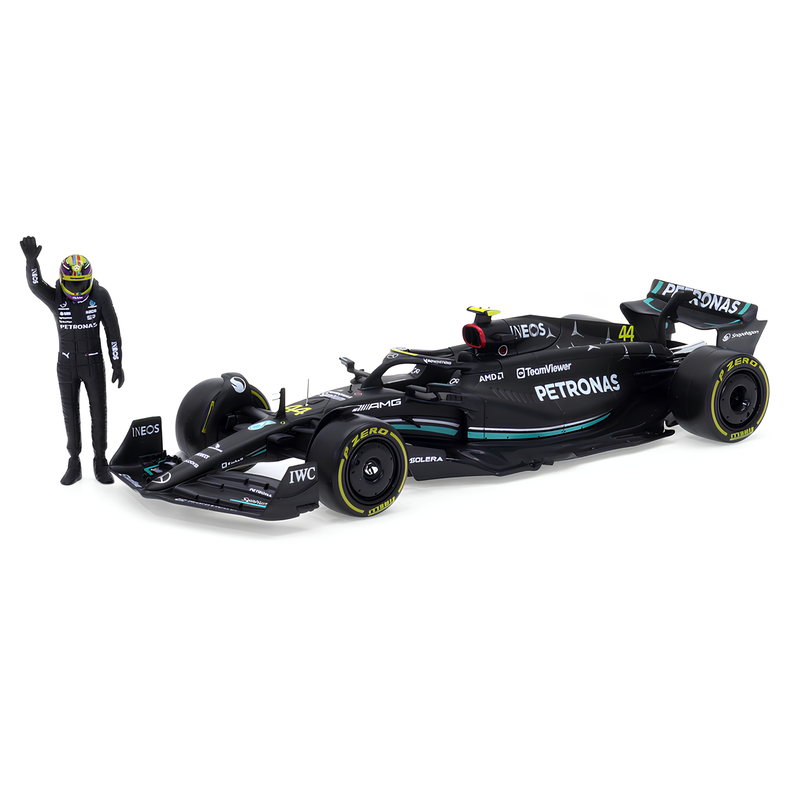 Miniatura Fórmula 1 Mercedes-AMG F1 W14 1:24 + Piloto Lewis Hamilton