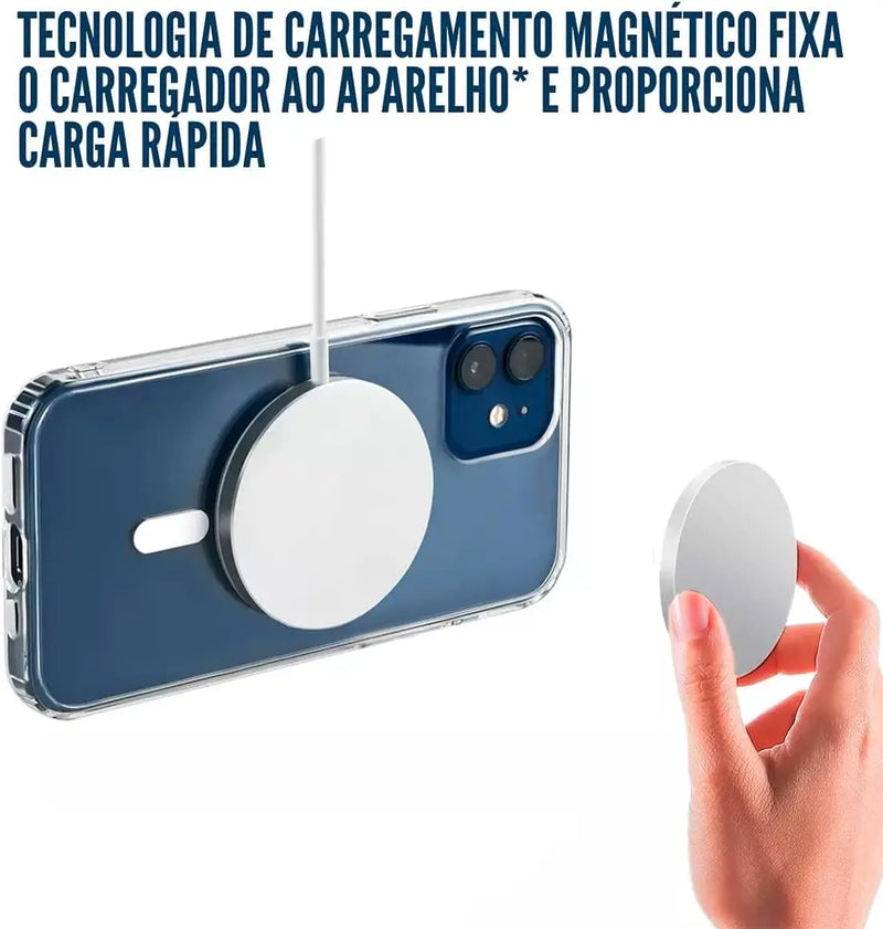 Carregador Magnético Por Indução De Smartphone Celular Compatível Com IPhone 11/12/13 Pro, 11/12/13 Pro Max, 7/8, X/XR/XS, SE