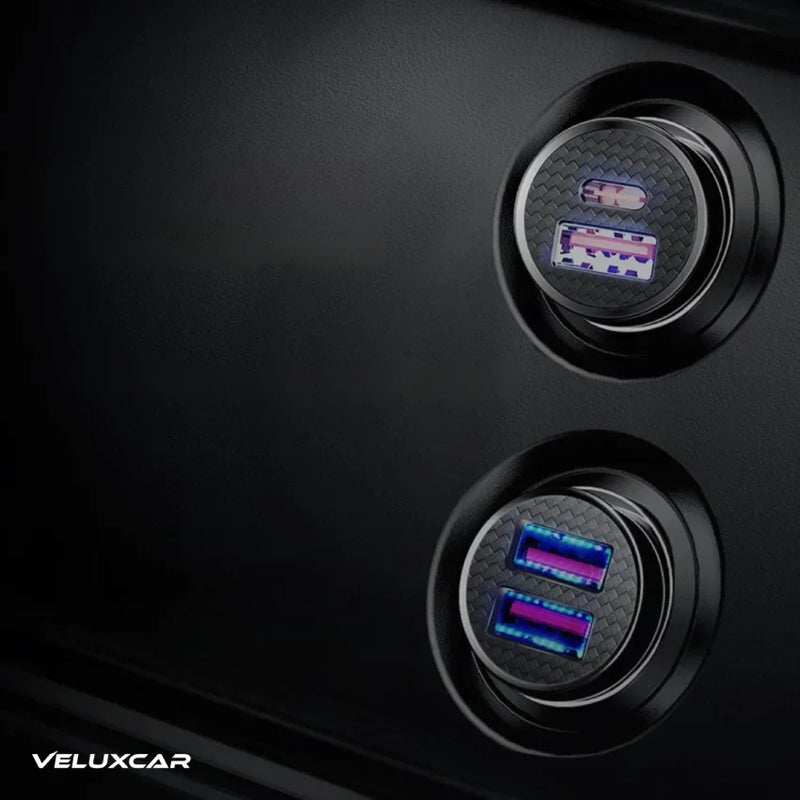 Carregador Veicular 30w com Carregamento Rápido - VeluxCharge™