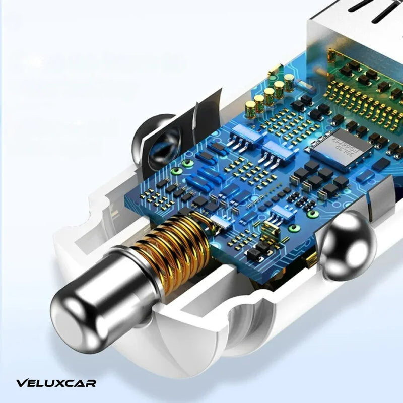 Carregador Veicular 30w com Carregamento Rápido - VeluxCharge™