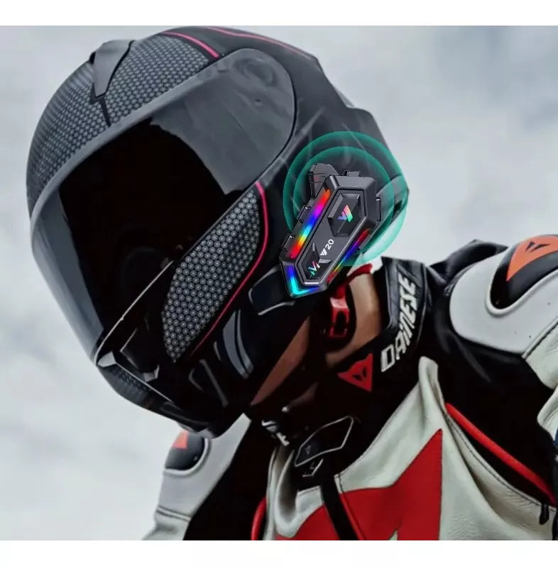 Intercomunicador Bluetooth 5.3 Y20 para Capacete de Motocicleta