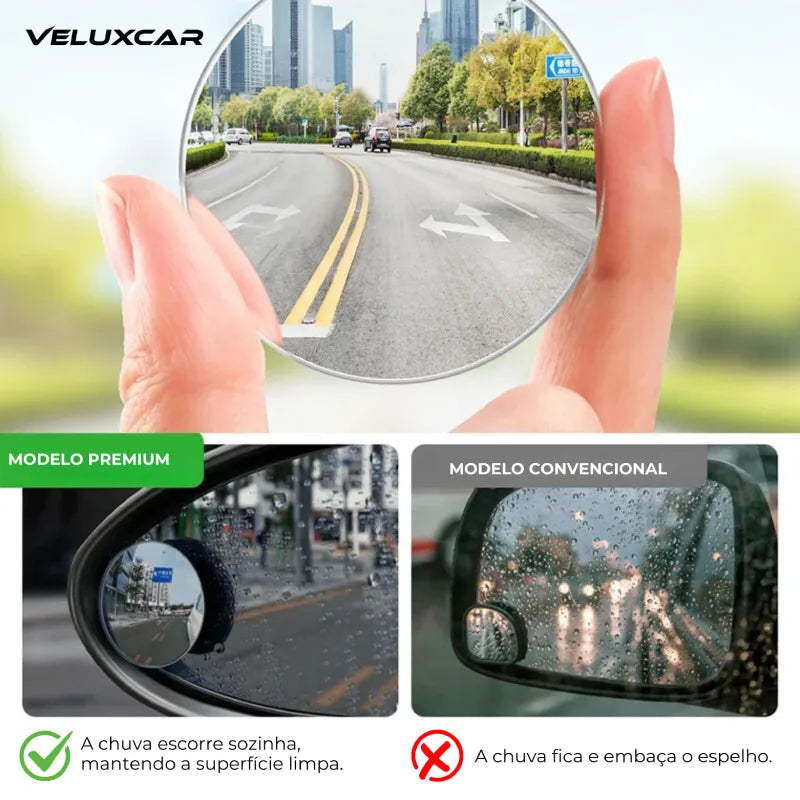 Espelho Convexo Auxiliar para Retrovisor Universal - VeluxBlind™ [COMPRE 1 LEVE 2]