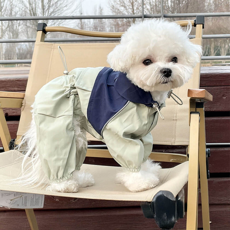 Jaqueta com capuz para cachorro, estilosa, à prova d'água, à prova de vento, ajustável, para áreas externas