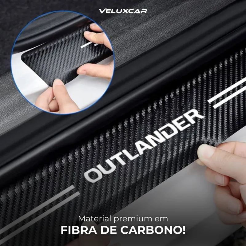 Protetor de Soleira Automotiva Adesiva (Carbono) Universal - VeluxStep™ [COMPRE 2 LEVE 5]