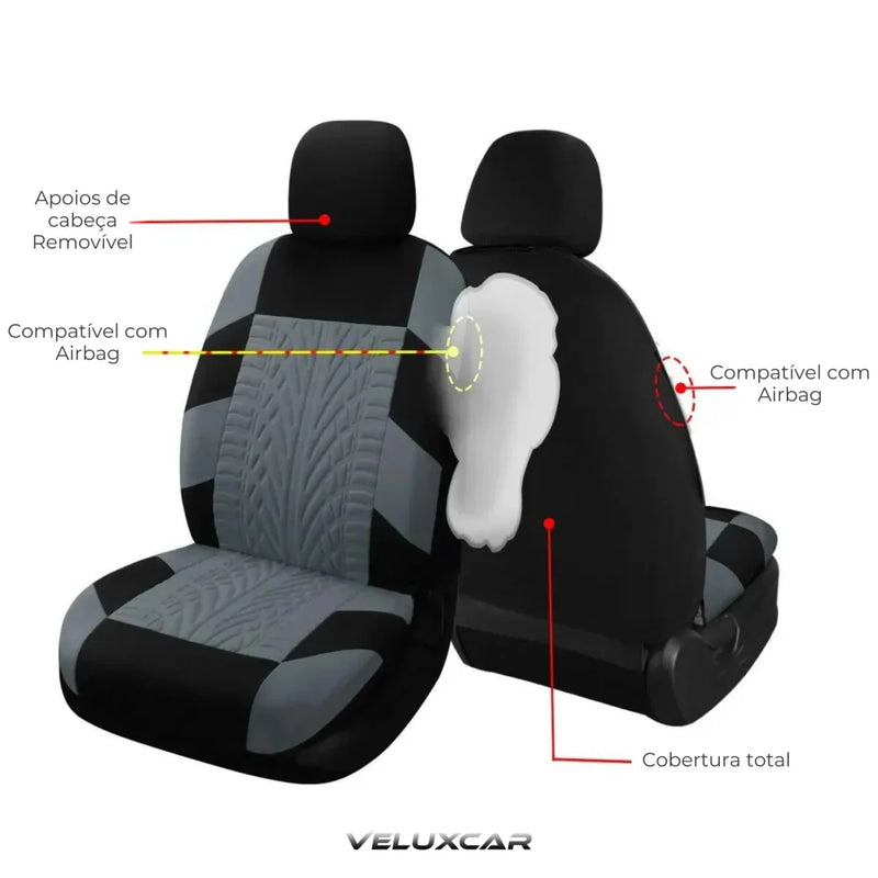 Kit Completo de Capas de Assento para Carro - VeluxSeat™