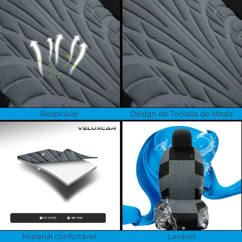 Kit Completo de Capas de Assento para Carro - VeluxSeat™