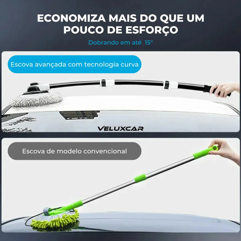 Mop de Limpeza de Carro com Cabo Longo - VeluxFlex™