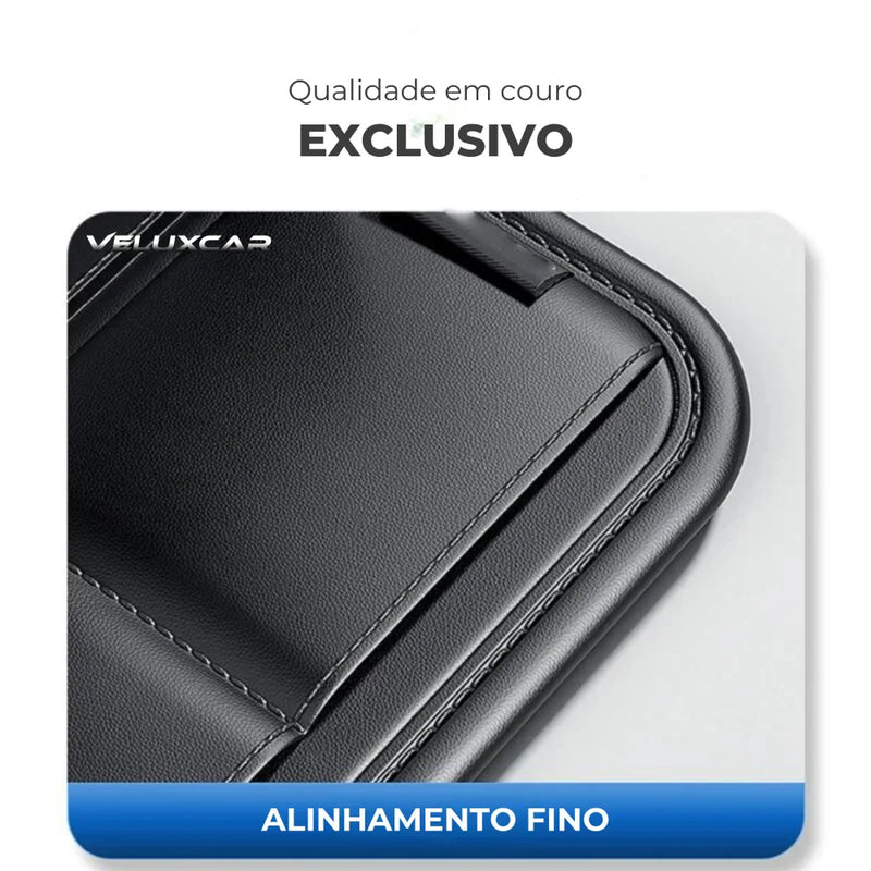 Organizador de Visor de Carro Luxuoso | Armazenamento em Couro PU - VeluxStorage™