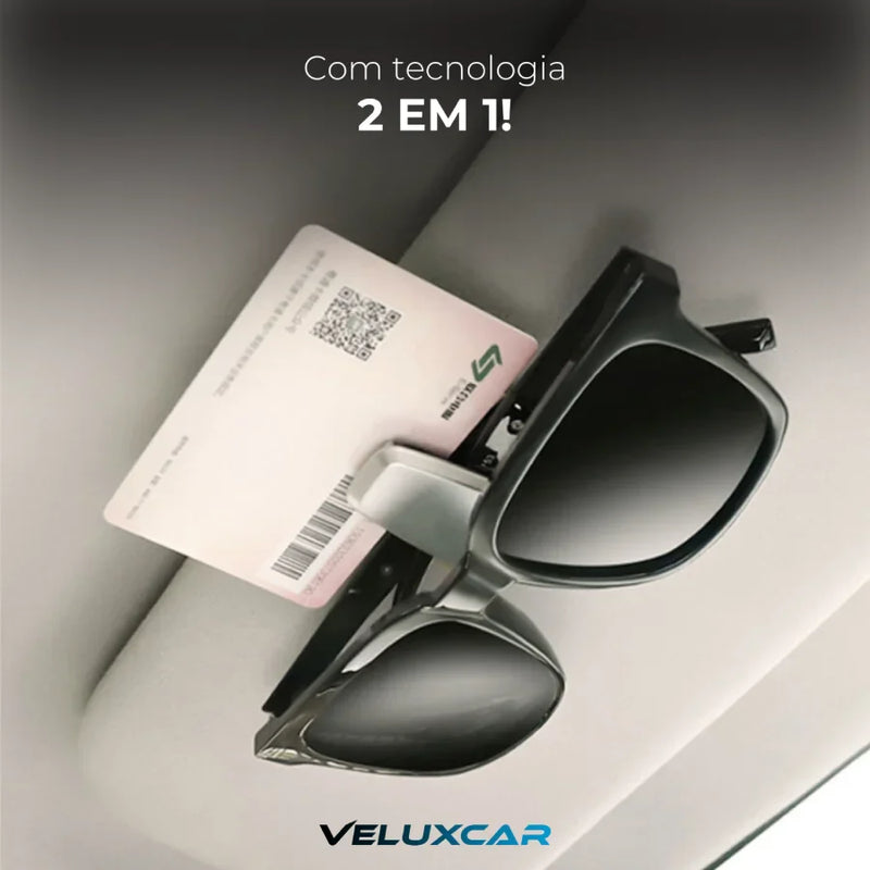 Porta Óculos Automotivo 2 em 1 - VeluxGlasses™