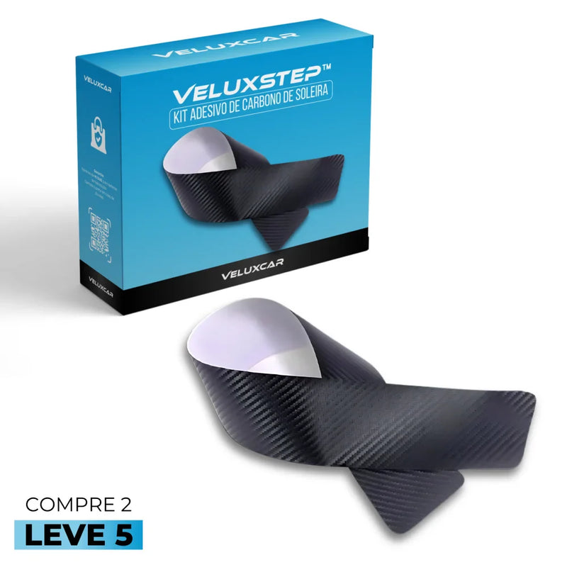 Protetor de Soleira Automotiva Adesiva (Carbono) Universal - VeluxStep™ [COMPRE 2 LEVE 5]