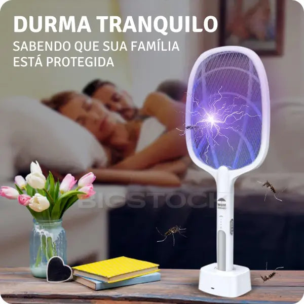 Raquete Mata-Mosquito Elétrica Com Ions de Atração BStocker