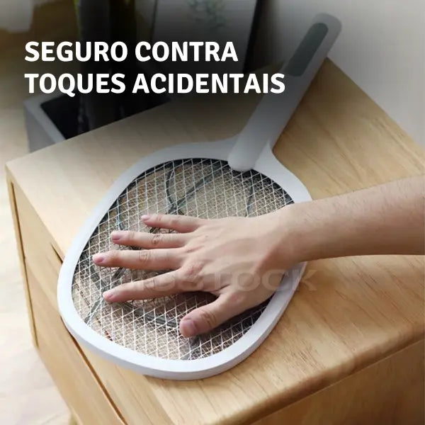 Raquete Mata-Mosquito Elétrica Com Ions de Atração BStocker