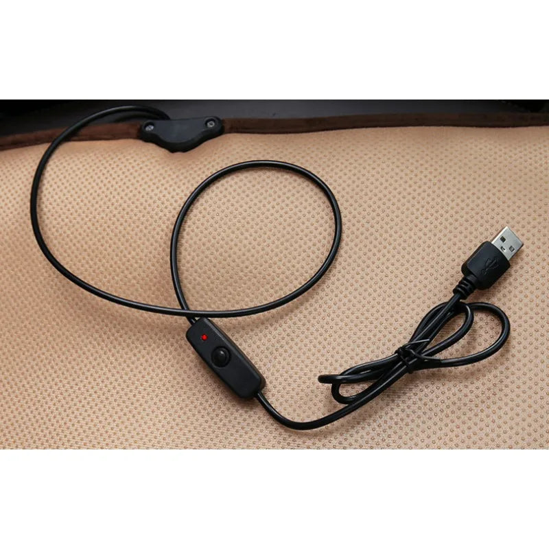 Capa de Assento Aquecida com USB para Carro - Almofada Antiderrapante