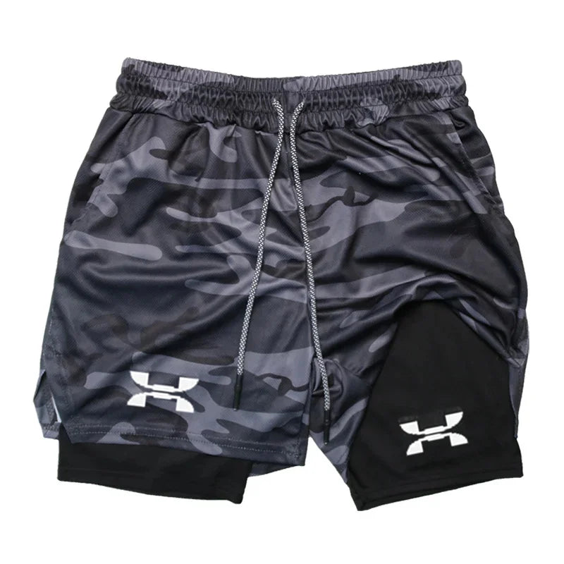 New Running Shorts Men Gym Sports Shorts 2 In 1 Quick Drying Workout Training Gym Fitness Jogging Short Pants Summer FD22273300