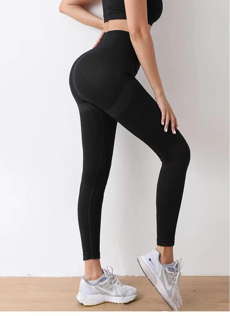 Calça de Yoga Fitness Feminina Sem Costura para Quadril, Cintura Alta, Calça Levanta Bumbum, Elástica, Legging de Secagem Rápida para Academia Feminina"