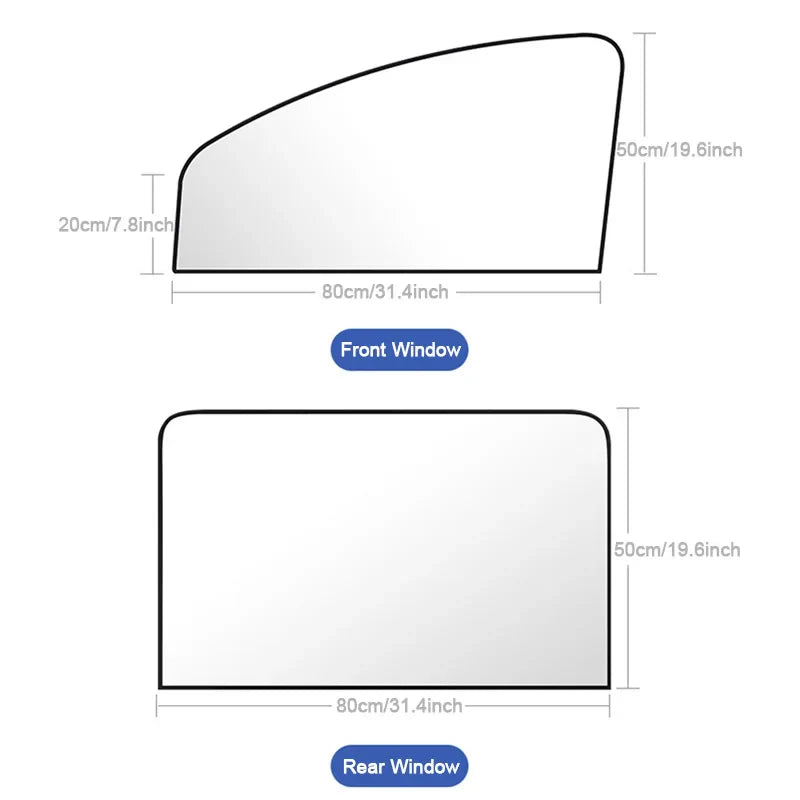 Cortinas Magnéticas para Janela Lateral - Cortinas de Privacidade (2 Peças) com Proteção UV