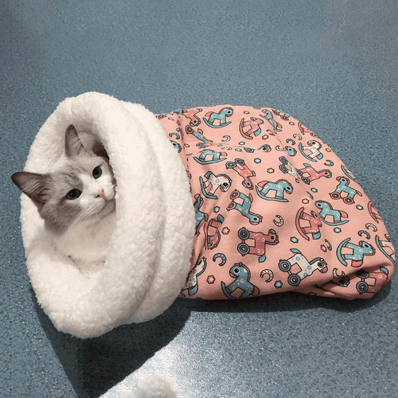 Saco de dormir pelúcia para gatos