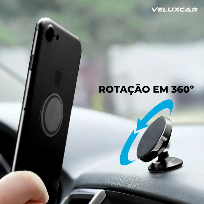 Suporte Celular Veicular Magnético com Rotação Completa - VeluxMagnet™