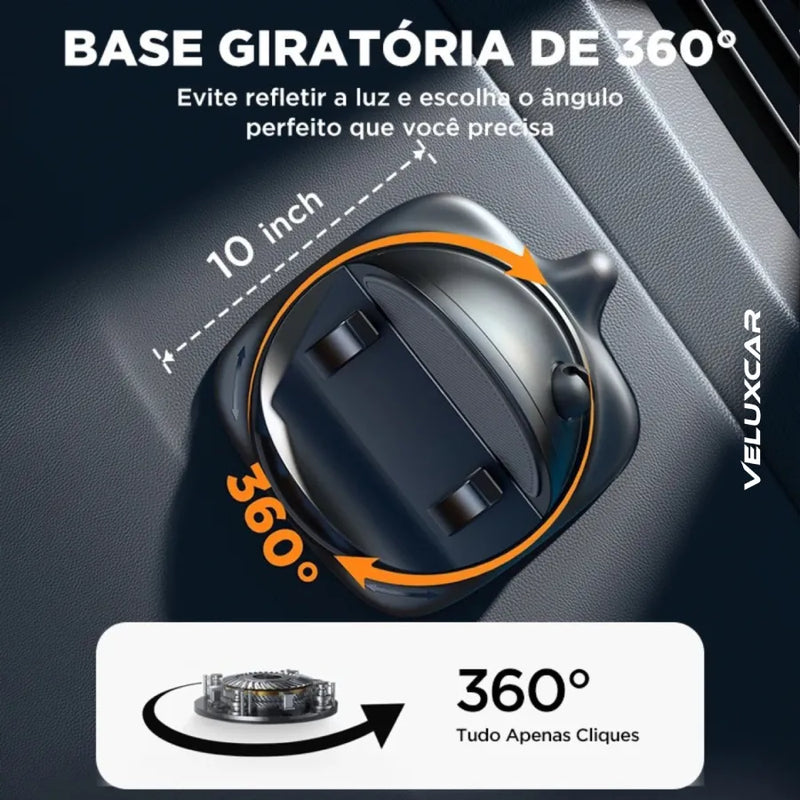 Suporte Giratório para Celular Automotivo - VeluxSpin™