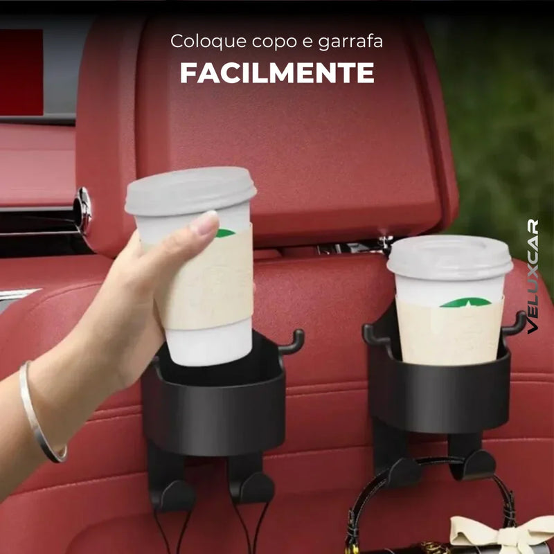 Suporte de Bebidas 3 em 1 com Gancho e Para Celular e Copos - MultiVelux™