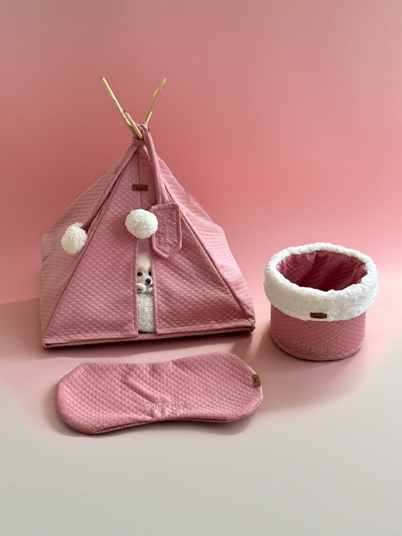 Kit Tenda Caminha Pet - Cor Rosa