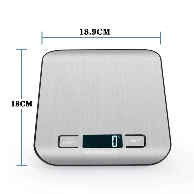 Balança Eletrônica de Cozinha em Aço Inoxidável