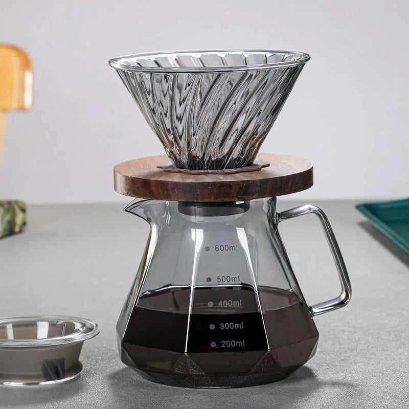 Bule de Café Vidro Borossilicato Coador de Café Hario V60