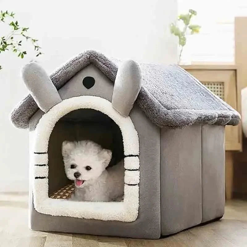 Cama Macia para Pets com Almofada Removível Casa Quente para Cães