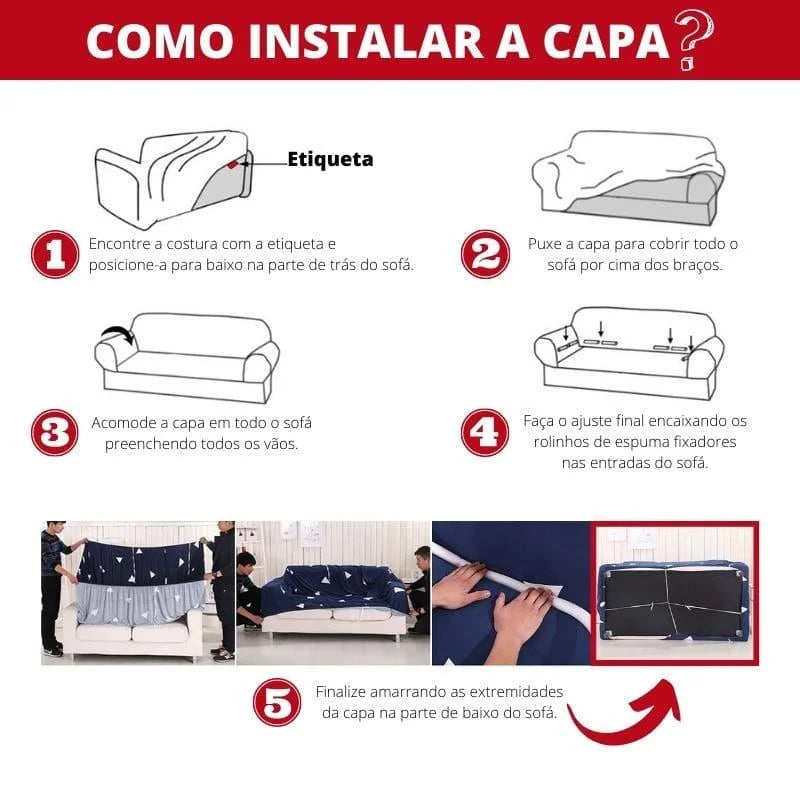 Capa para Sofá Premium Jacquard Bege Lenogue