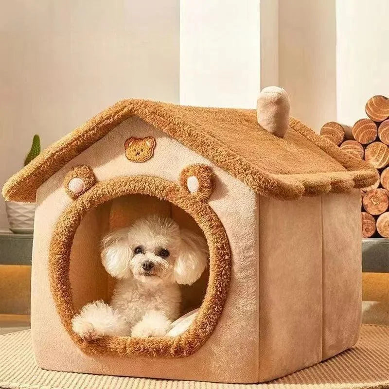 Casa de Inverno para Pets com Almofada Removível Cama de Gato Macia