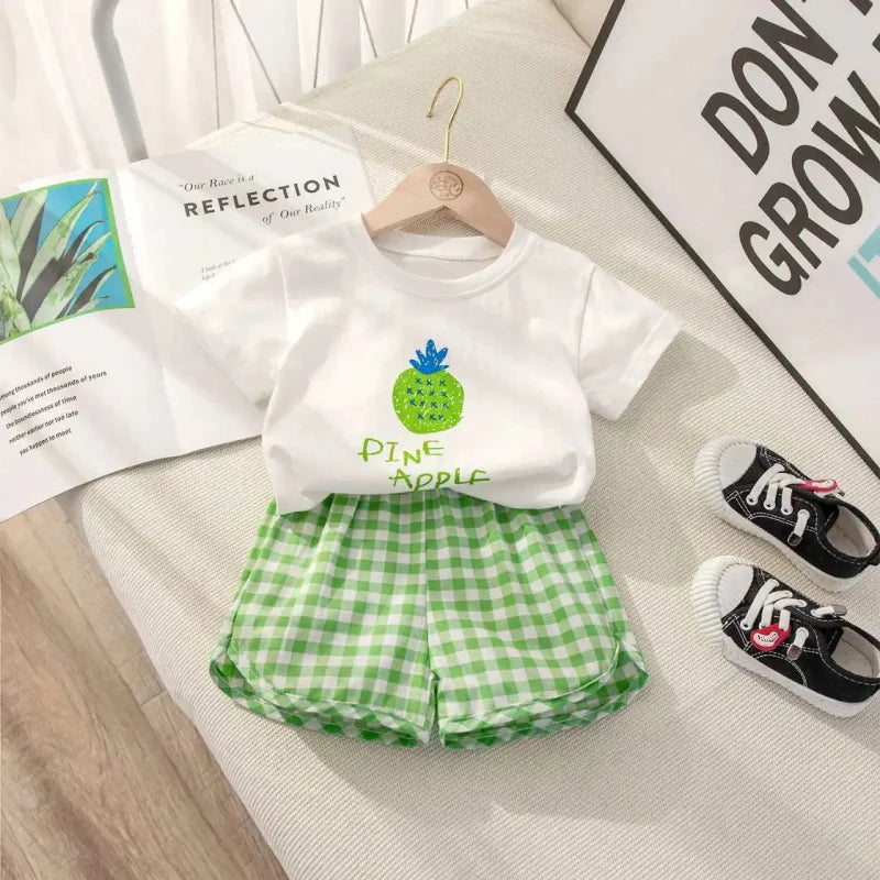 Conjunto Refinado Fruits Xadrez Tshirt e Short Lenogue