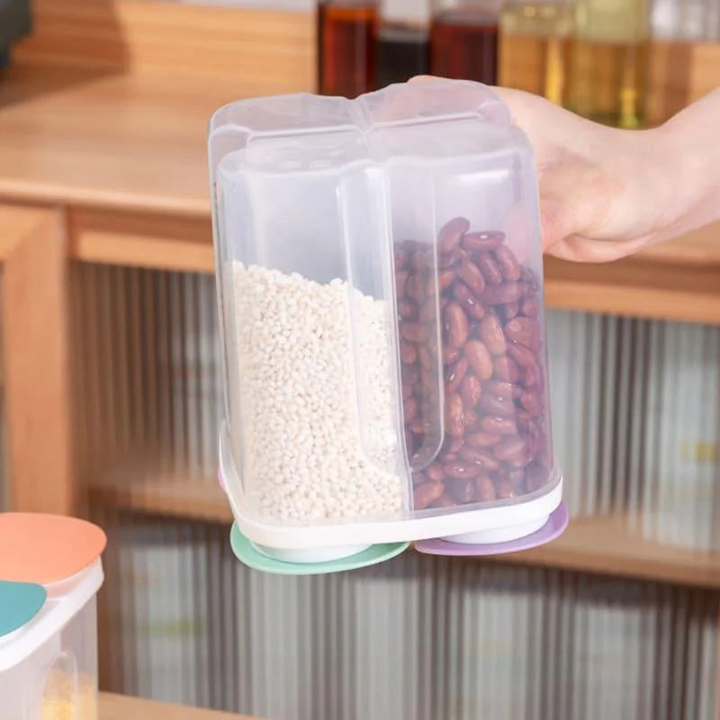 Dispensador Porta Alimentos e Cereais com Divisórias Lenogue