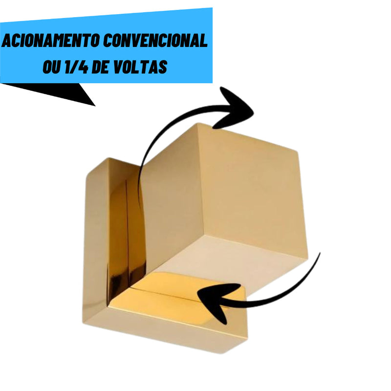 KIT 2 Acabamentos Quadrado De Metal Para Registro Pressão Gaveta Acabamento Dourado