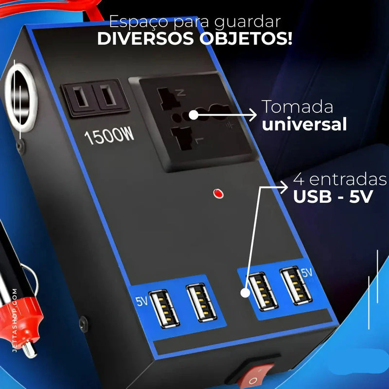 Inversor de Potência para Acendedor de Cigarro Automotivo Multiuso - VeluxInverter™