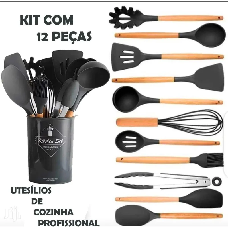 Jogo Kit C/12 Peças Lenogue: Utensílios de Cozinha com Toque de Elegância