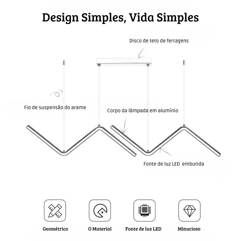 Lustre Pendente Moderno - Minimalista Premium