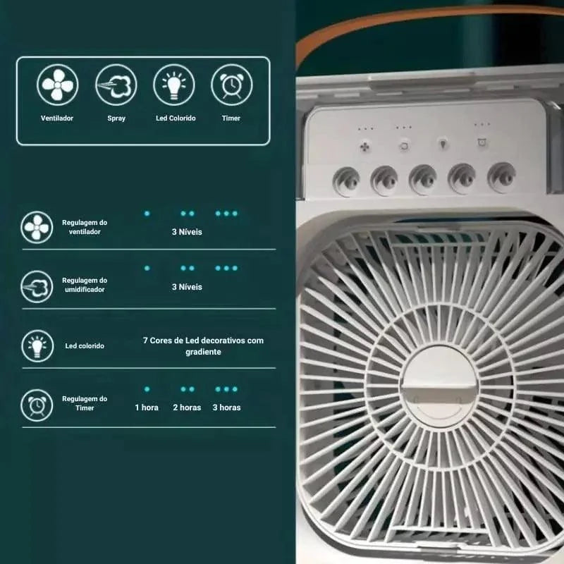 Mini Ar Condicionado Ventilador de Mesa Umidificador Lenogue