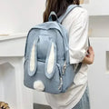 Mochila Escolar de Nylon com Estampa de Coelho Lenogue