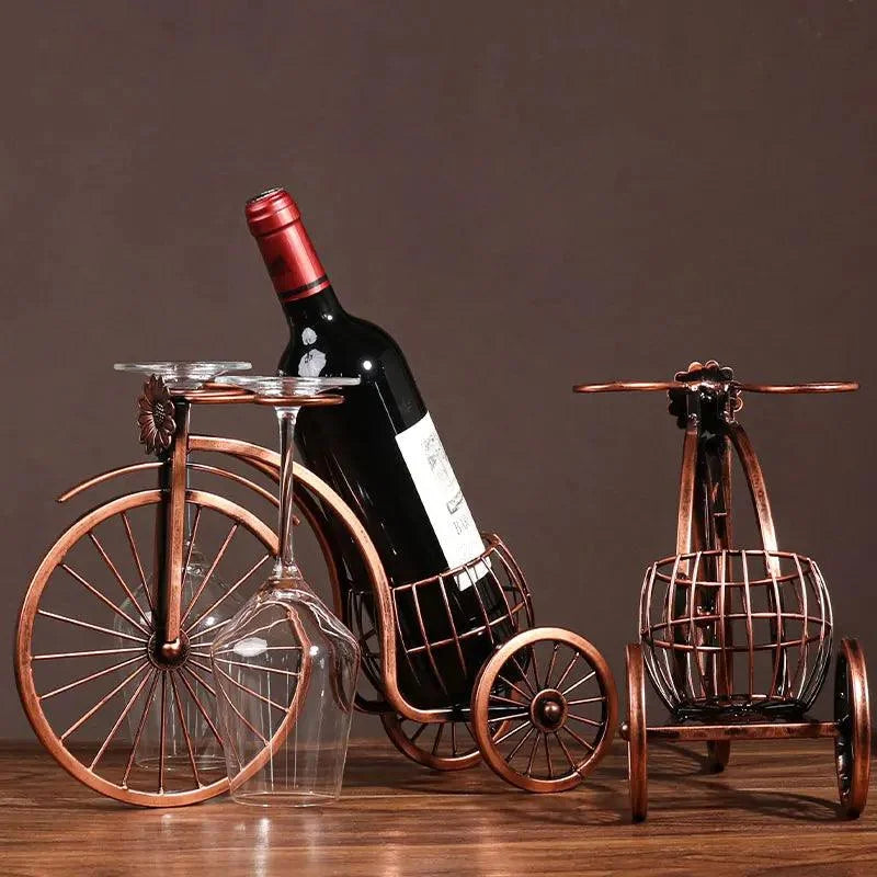 Organizador Porta-Vinhos em Forma de Bicicleta Retrô