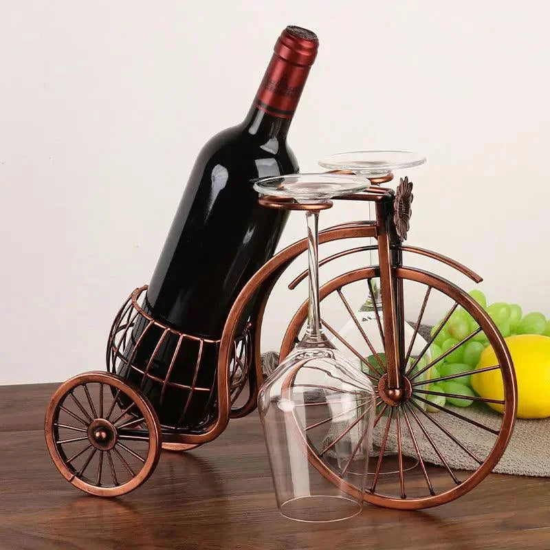 Organizador Porta-Vinhos em Forma de Bicicleta Retrô