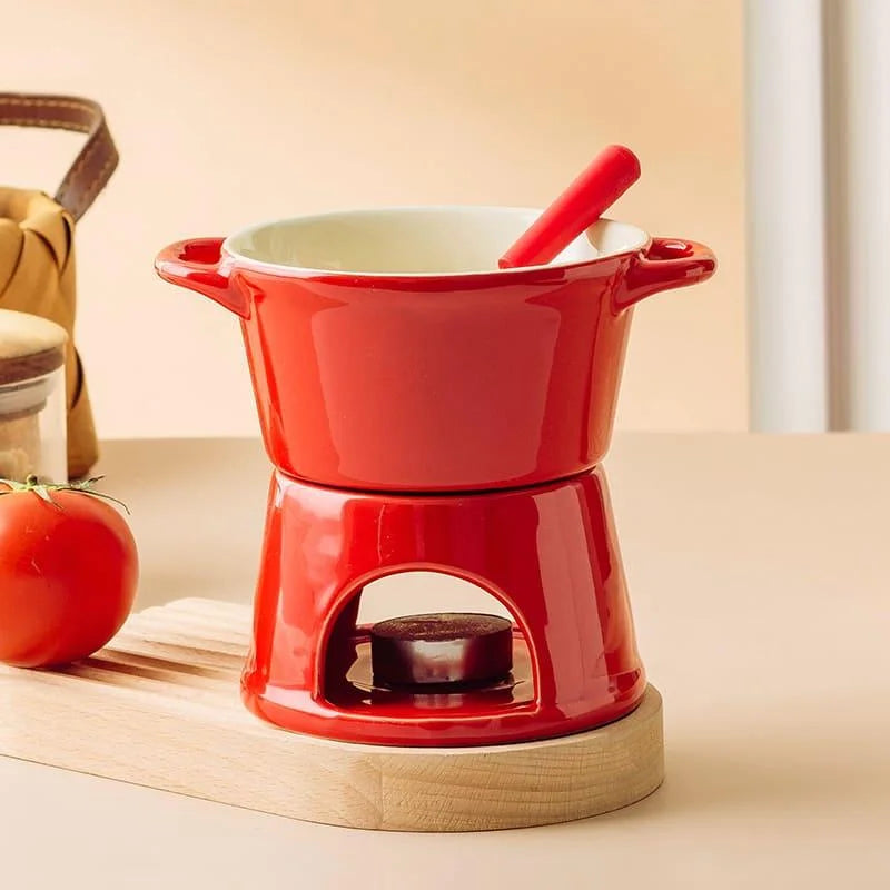 Panela de Fondue de Queijo e Chocolate Cerâmica Lenogue