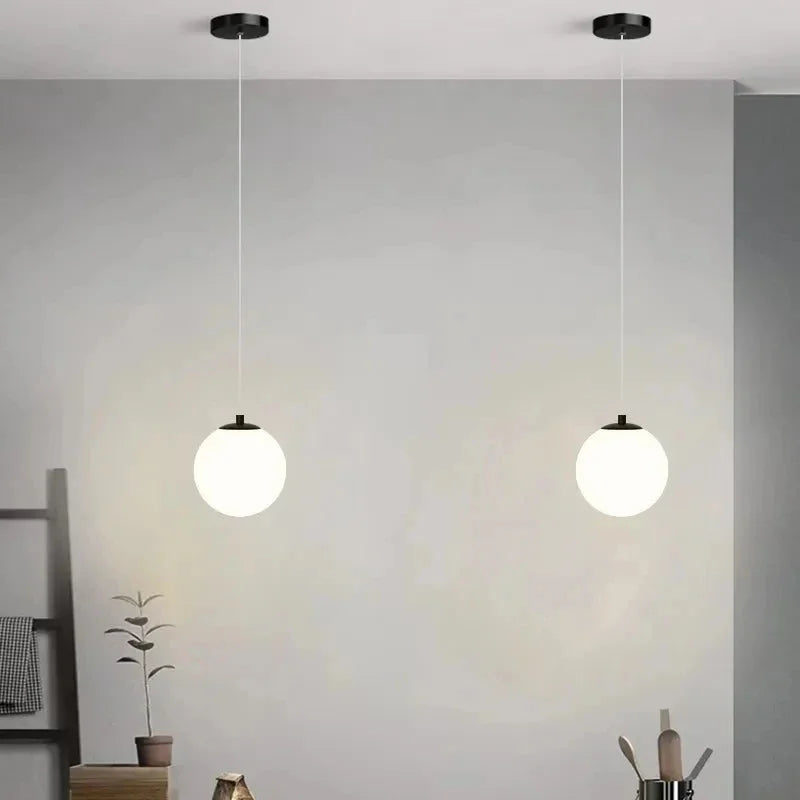 Pendente Moderno de Vidro com LED para Sala e Quarto Lenogue