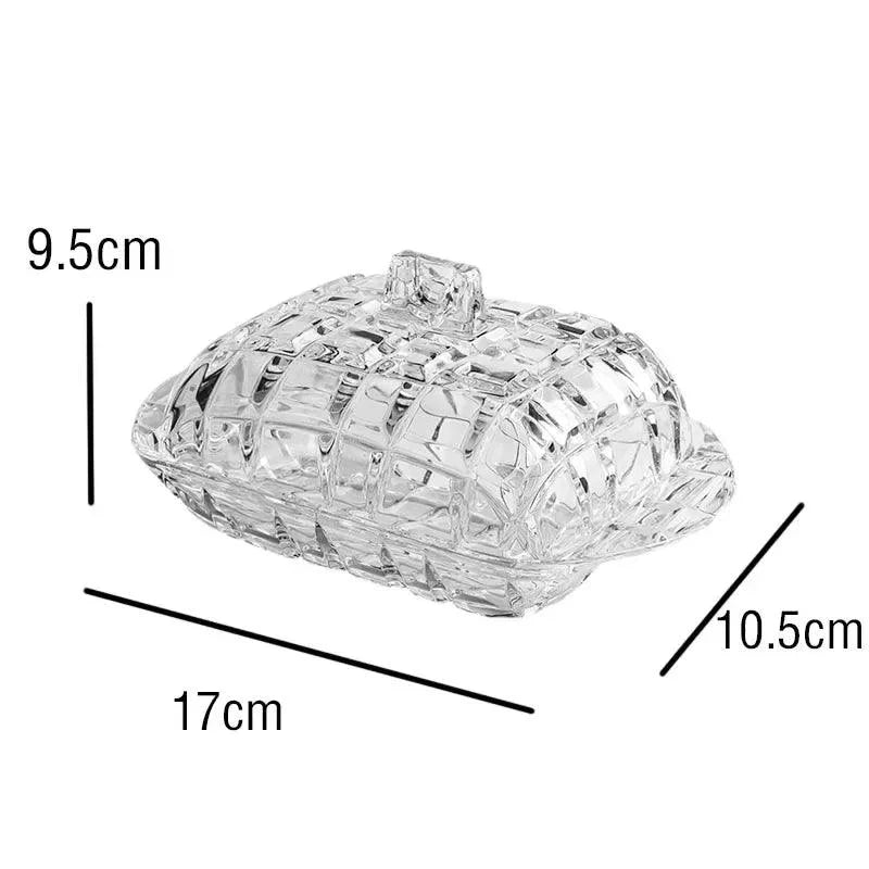 Prato para Queijo e Manteiga em Vidro Transparente de Luxo Lenogue