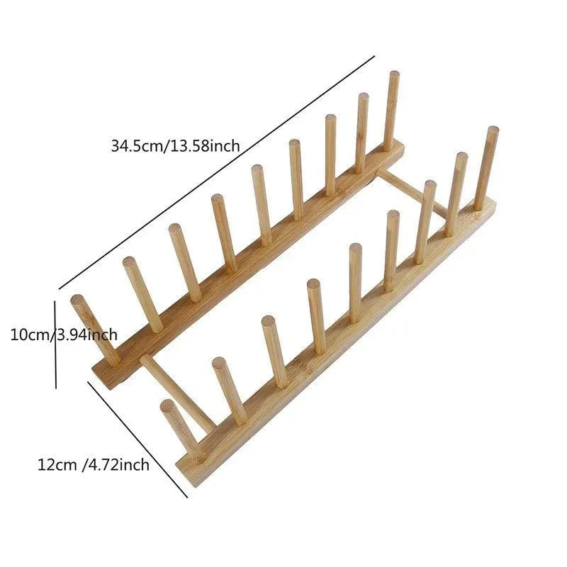 Suporte de Bambu Dobrável para Secagem de Pratos